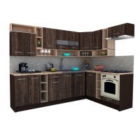 Bucatarie de Colt COSSY NEW 180-260 Dr. Wenge / Decor 7648